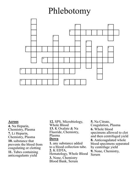 apt surname for a phlebotomist crossword