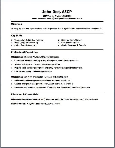 phlebotomist resume no experience