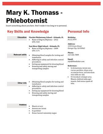 skills needed to be a phlebotomist
